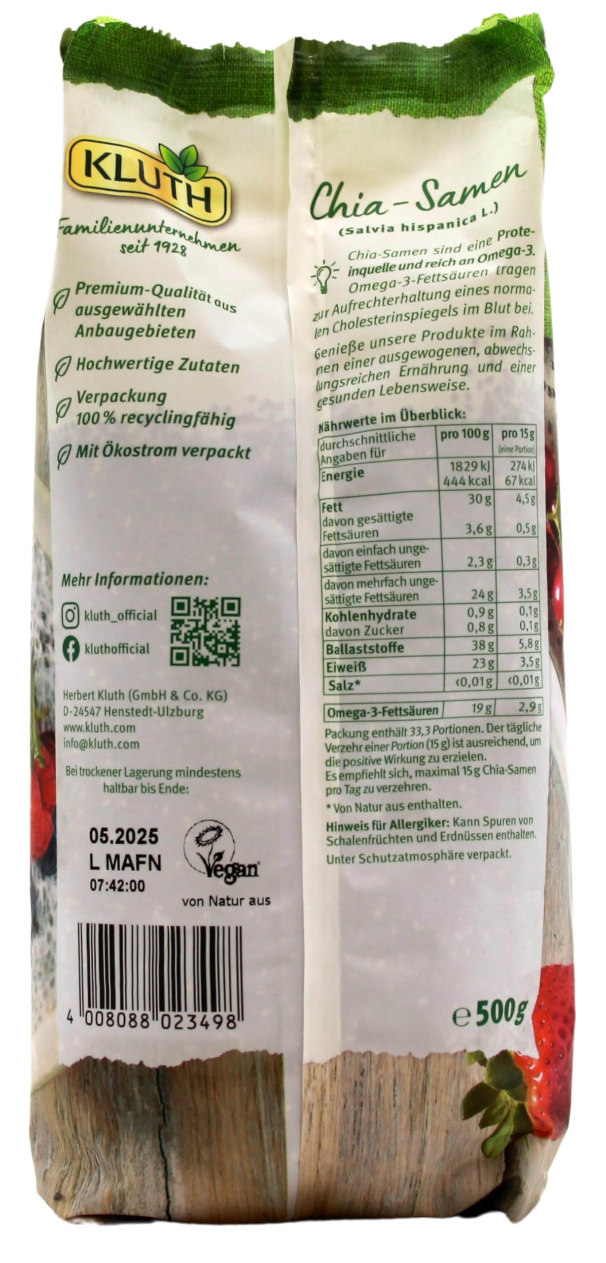 Kluth Chia-Samen, 6er Pack (6 x 500g)