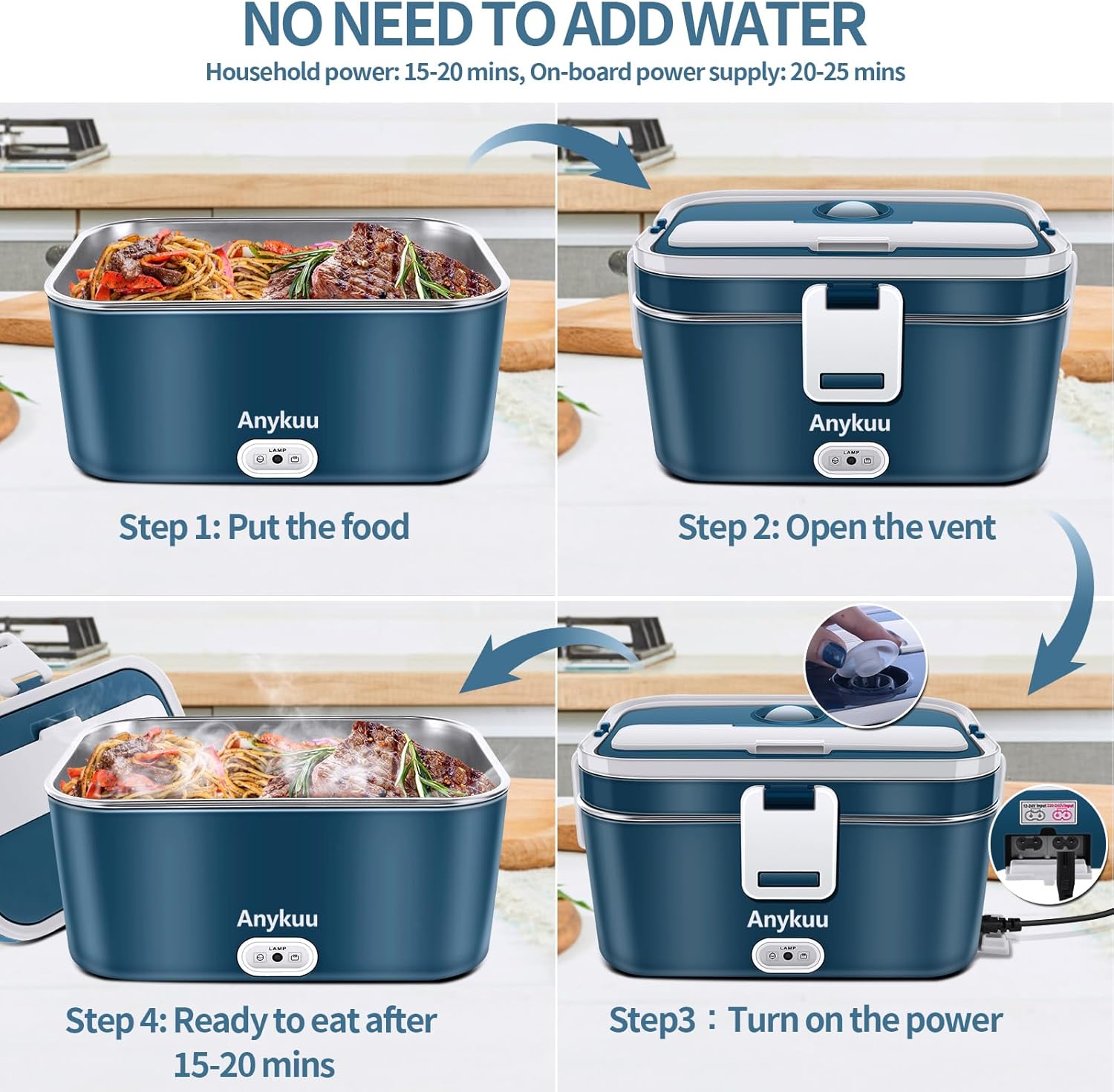 Anykuu Chauffante Électrique 1.8L: Repas Chauds Où Que Vous Soyez - Image détaillée