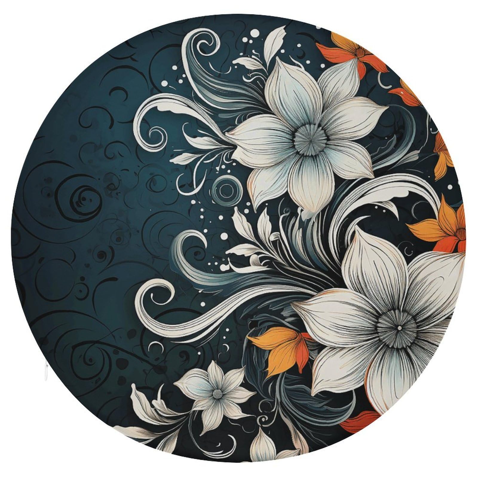 Coussin de sol haut de gamme en mousse à mémoire de forme et fleurs abstraites