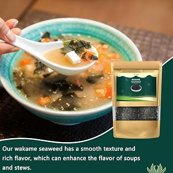 Dried Wakame Seaweed, Dried Seaweed, 150g(5.3oz) 100% Natural Dry Seawee d, Drie d Vegetables For Soups, Cooking, Salad, Ramen