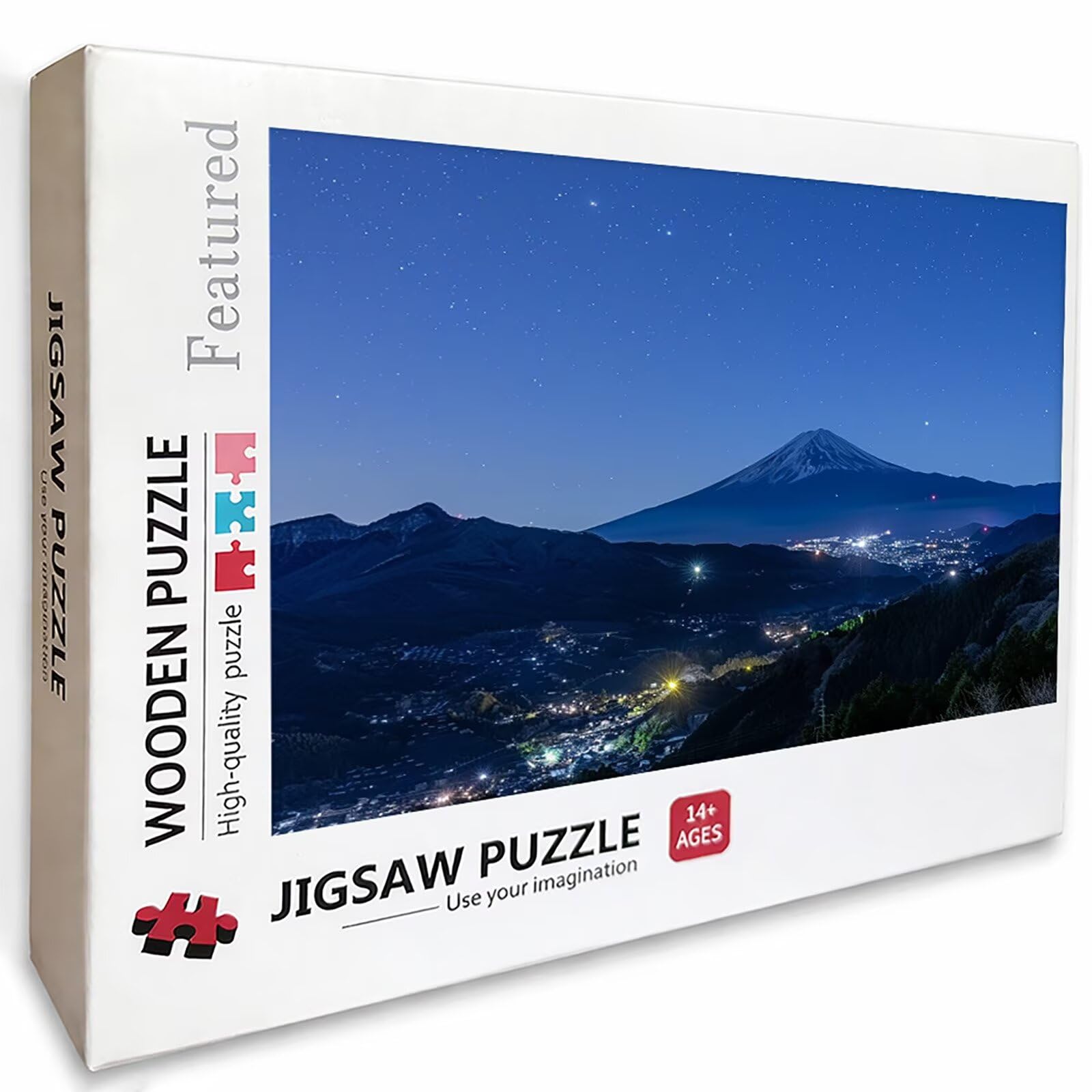 Gwiaździste niebo Puzzle 2000 sztuk dla dorosłych, drewniane puzzle z pudełkiem 99x70 cm, puzzle dla dorosłych o wysokiej trudności, DIY gra logiczna, kreatywna rozrywka, (góra Fuji) V-9063