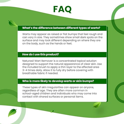 Miniatura 8 de Naturasil Removedor de verrugas para niños y adultos  Fórmula tópica a base de plantas con tuja, árbol de té y aceite de ricino  Suave, indoloro,
