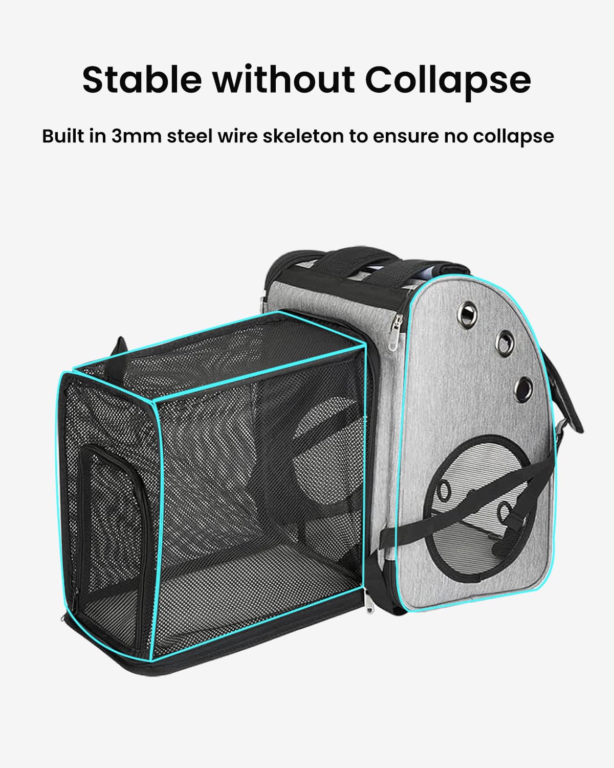 Mochila transportadora de Mascotas expandible para Gatos, Perros y Animales pequeños, transportador de Viaje portátil para Mascotas, diseño súper ventilado, Aprobado por aerolíneas, Ideal para