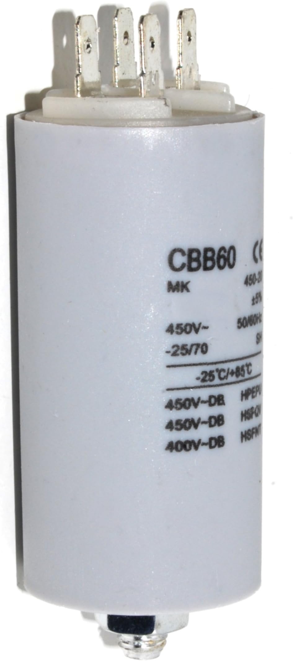 High Quality Motor Capacitor Value 16 Micro Farad (16uf) 400v, Standard 6.3mm Tab Terminals, Used On Many Washing Machine Motors
