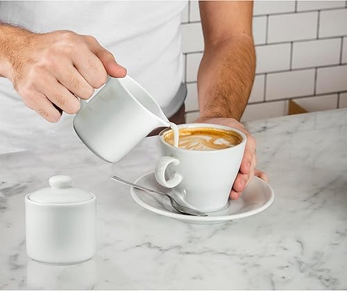 Miniatura 3 de HIC Kitchen Juego de azúcar y crema, porcelana blanca fina, juego de 2 piezas