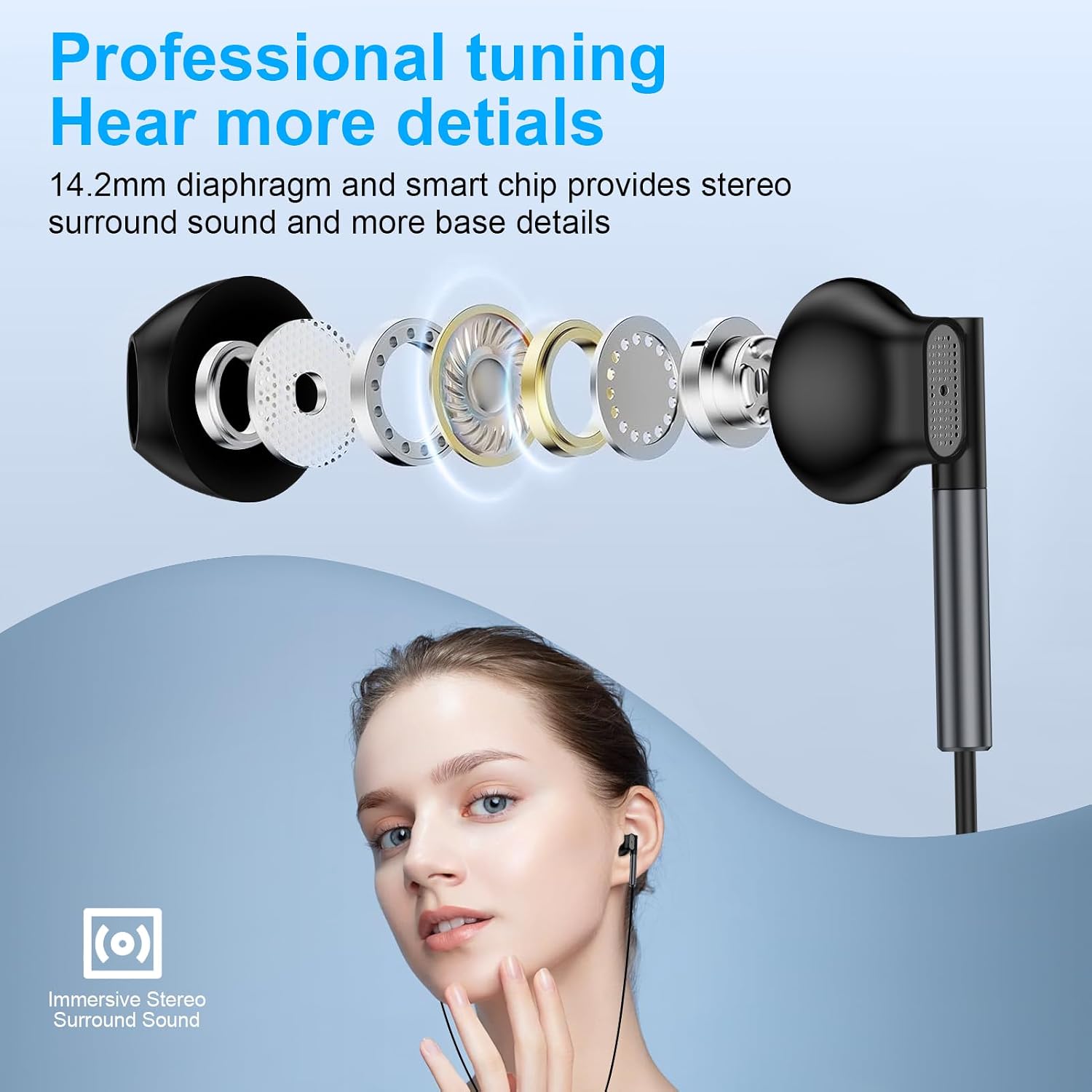 Ear Buds Wired USB C S25 Edge Wired Headphones for Galaxy S25 Ultra S24 FE S23 S22 A16 A26 A36 A56 A15, in-Ear Headphone with Microphone Type C Stereo Earbuds for Goggle Pixel 9 8 7 Pro 8A 7A thumbnail
