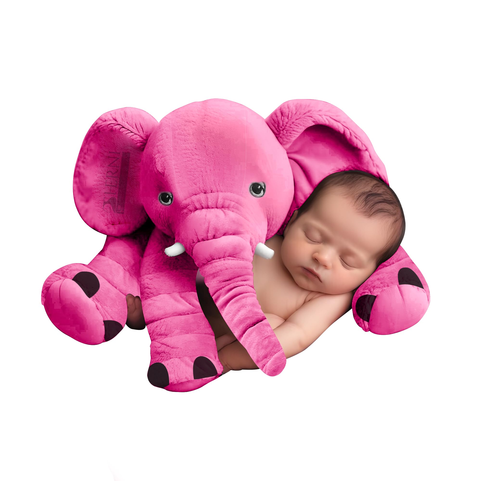 Sherni Large Polyester Elephant Plush Toy - Fibre Filled Stuffed Animal for Babies, Kids - Soft Hugging Pillow for Boys & Girls (Pink) (B0D98KPWBQ) Amazon Price History, Amazon Price Tracker