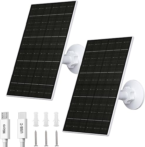 Vista 8 de FUTUREZEN Panel solar para cámara de seguridad, cargador solar micro USB y USB-C de 6 W compatible con cámaras de batería recargable de 5 V