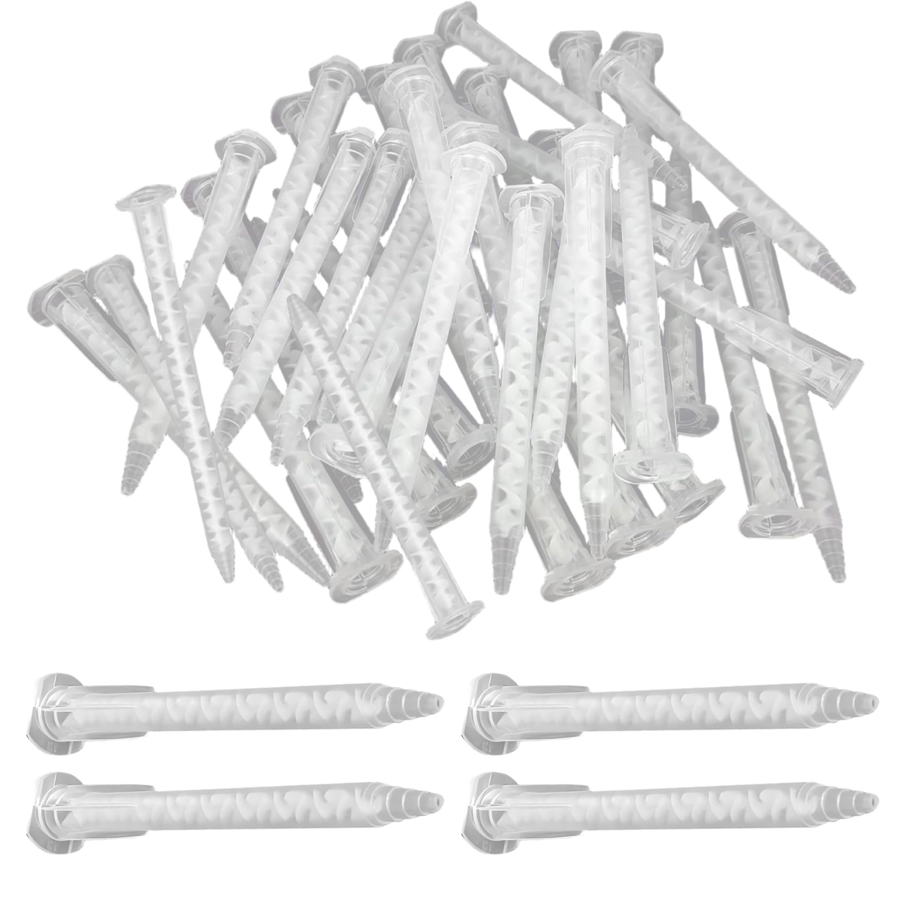 Nukinp Epoxy Mixing Nozzle 50Pcs Static Epoxy Mixer Nozzle Tubes Mixing Tip For 50Ml Adhesive Applicator Cartridges &1