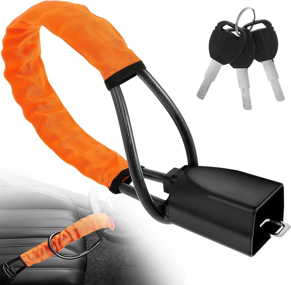 Trava de cinto de segurança universal antifurto para carro, prevenção de roubo com 3 chaves, serve na maioria dos veículos, SUV Van Golf Cart Truck