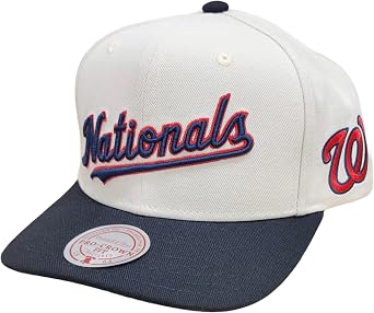 Mitchell & Ness Washington Nationals MLB Off Word Pro Snapback Hat Cap - Off White