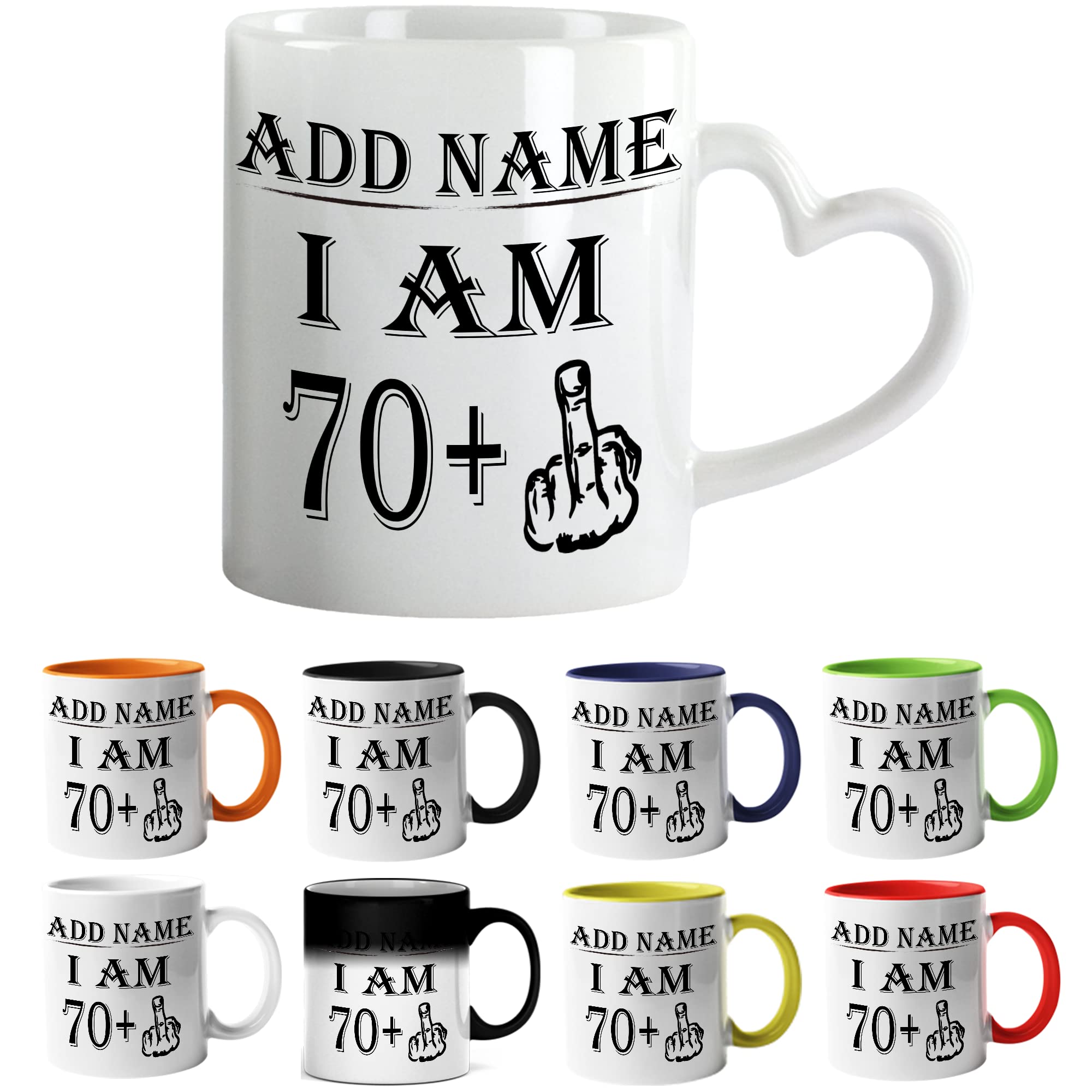 Mr Jeans LTD 71th Birthday Funny Mug - Personalised Mug/Cup - Add Name - I am 70 Plus one Coffee Mug Gag Party Idea as a Joke Celebration Seventy Adult Mug — image 1