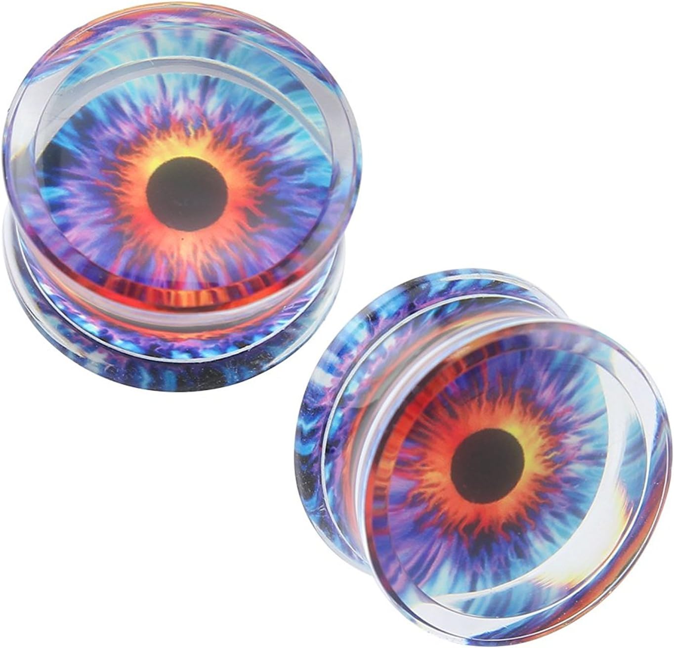 ZeSen JewelryAcrylic Transparent Purple Eyeball Fashion Ear Plugs Tunnel Expander Gauges Piercing