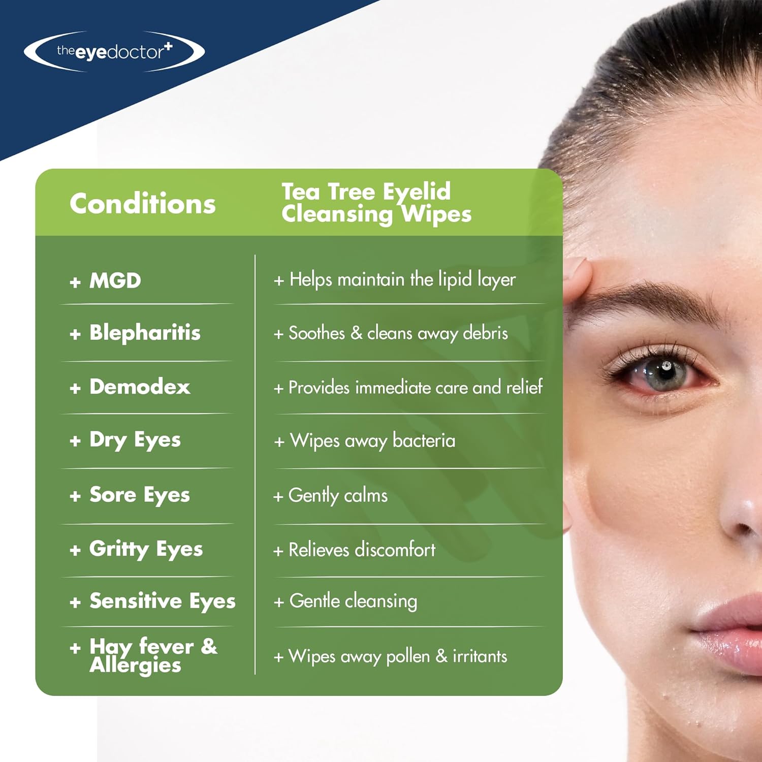 The Eye Doctor Tea Tree Eyelid Wipes - Suitable for use with Blepharitis, Dry Eyes, Sensitive Eyes & MGD - 200 x Biodegradable Tea Tree Eyelid Cleaning Wipes - Detergent and Preservative Free 5 71LEgeRPgzL. AC SL1500