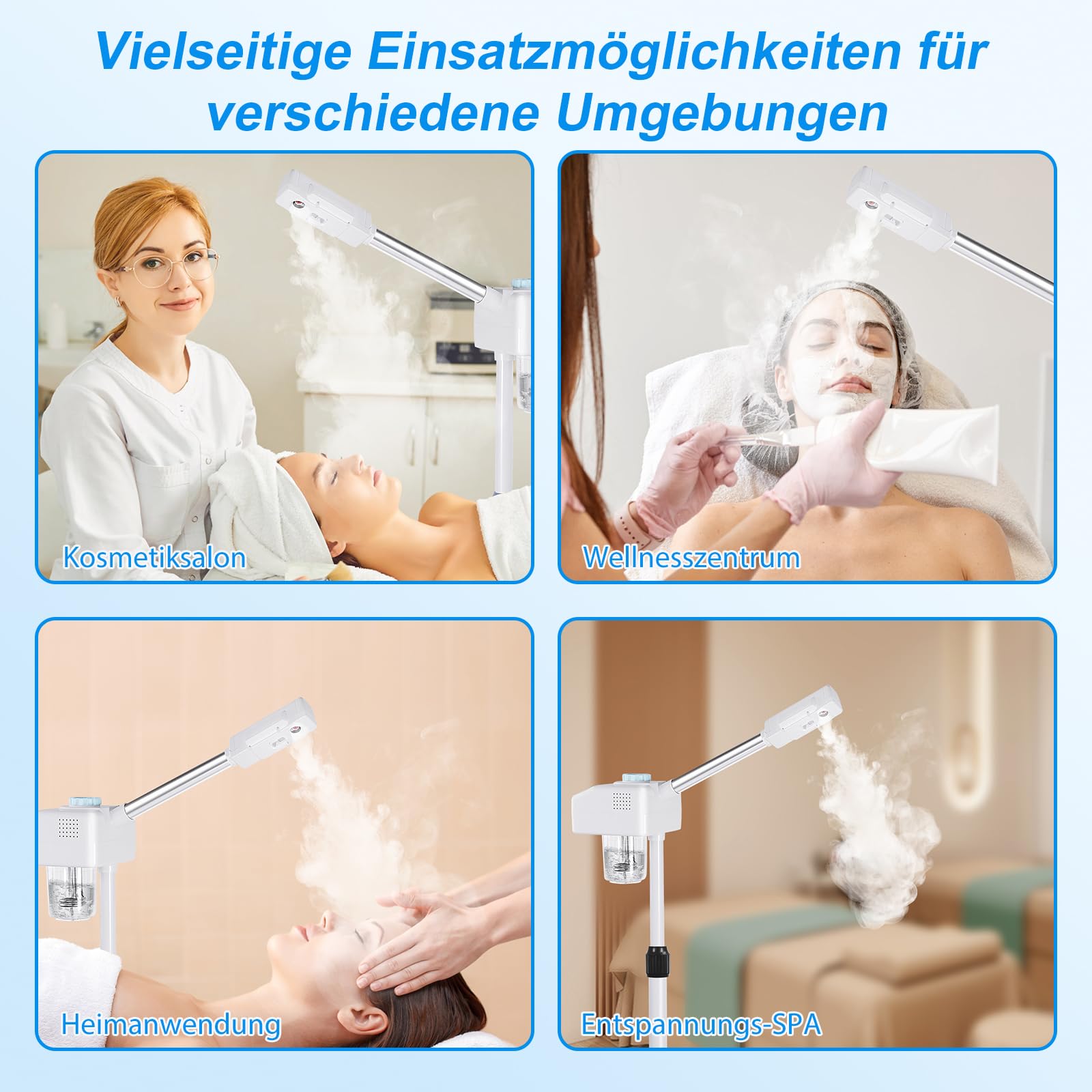 Vertikaler Gesichtsdampfer Heiß Facial Steamer Pflanzenextrakt Mist Spray Poren Reinigen Gesichtssauna Hautpflege Schönheit Instrument Home Schönheitssalon SPA Werkzeug