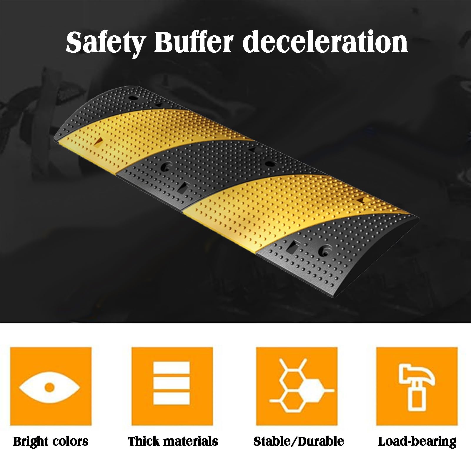 QSNYJPL Bodenschwelle Gummi - 100cm Modulare Bremsschwelle Bis 30t Belastung Für Garagen & Straßen