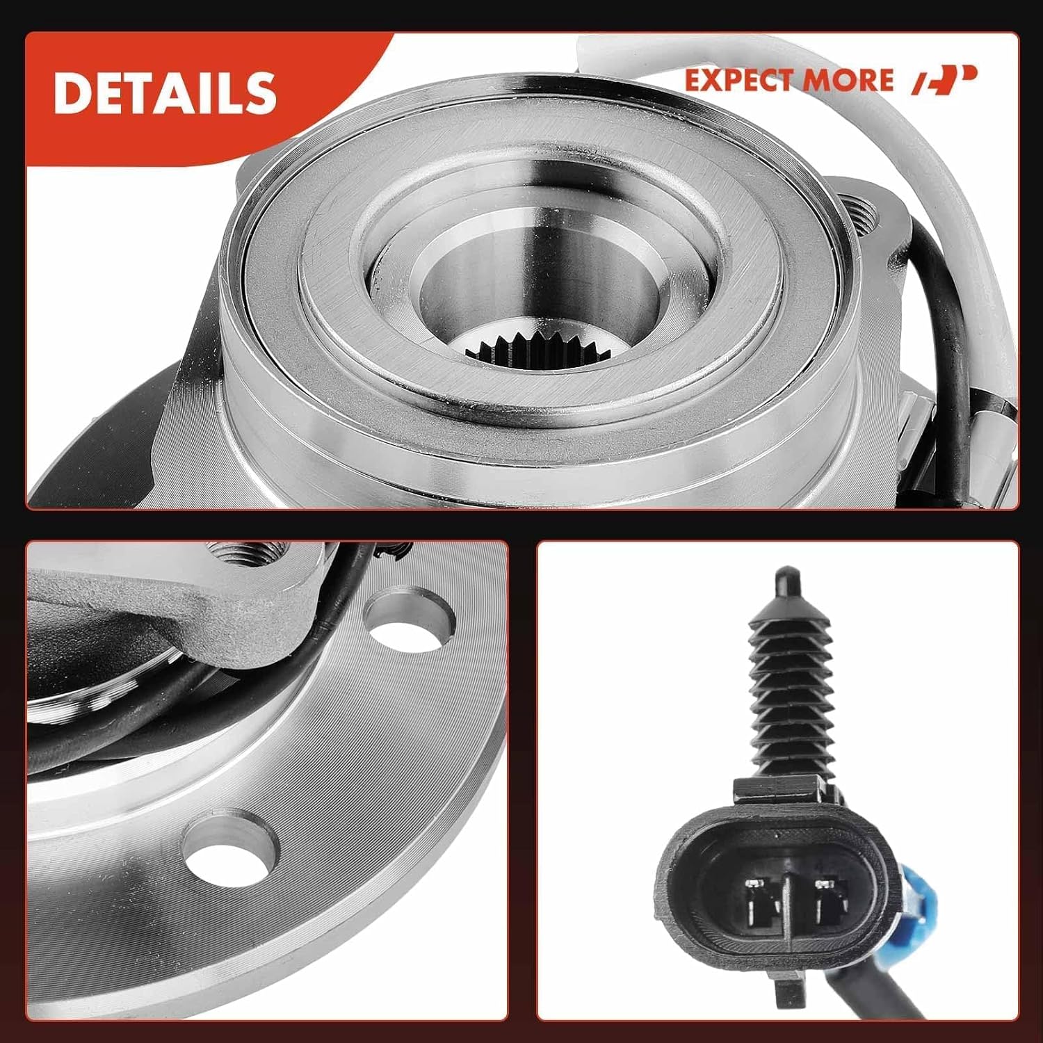 A-Premium 2 x Front Wheel Bearing and Hub Assembly with ABS Compatible with Chevrolet K1500, K2500, K3500, K1500/K2500 Suburban & GMC K1500, K2500, K3500, K1500/K2500 Suburban