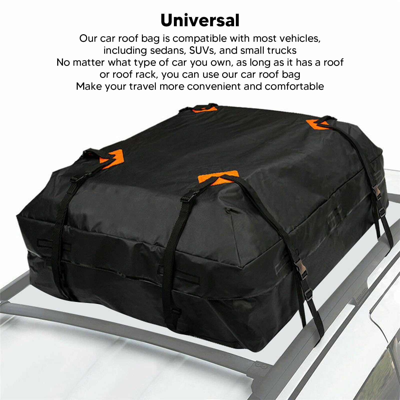 Borsa da Tetto per Auto Impermeabile da 425 Litri con Tessuto Oxford Resistente per Viaggi e Avventure in Famiglia 44x34x17 Pollici (600D)