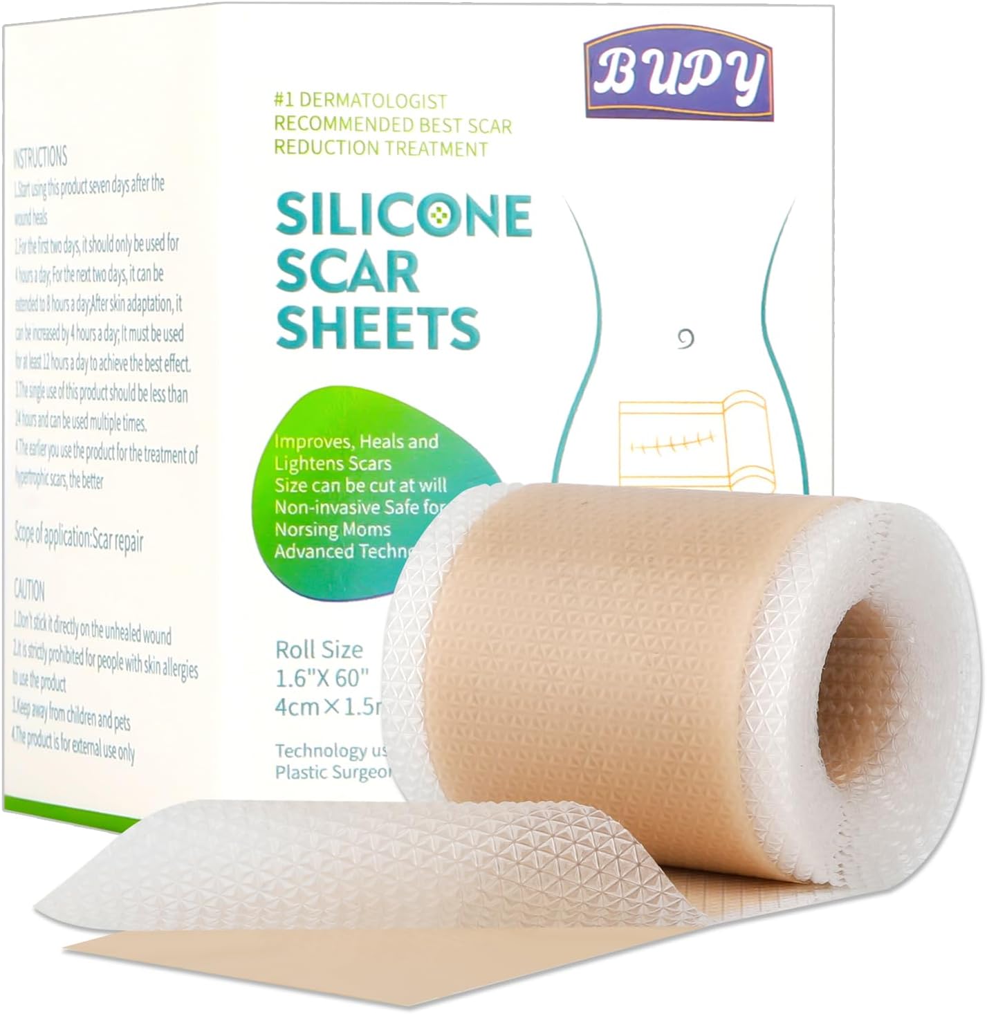 Premium Silicone Scar Tape PainFree, MedicalGrade Solution for All Scars Easy