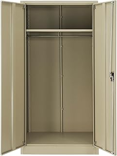 Global Industrial Unassembled Wardrobe Cabinet, 36x24x72, Tan
