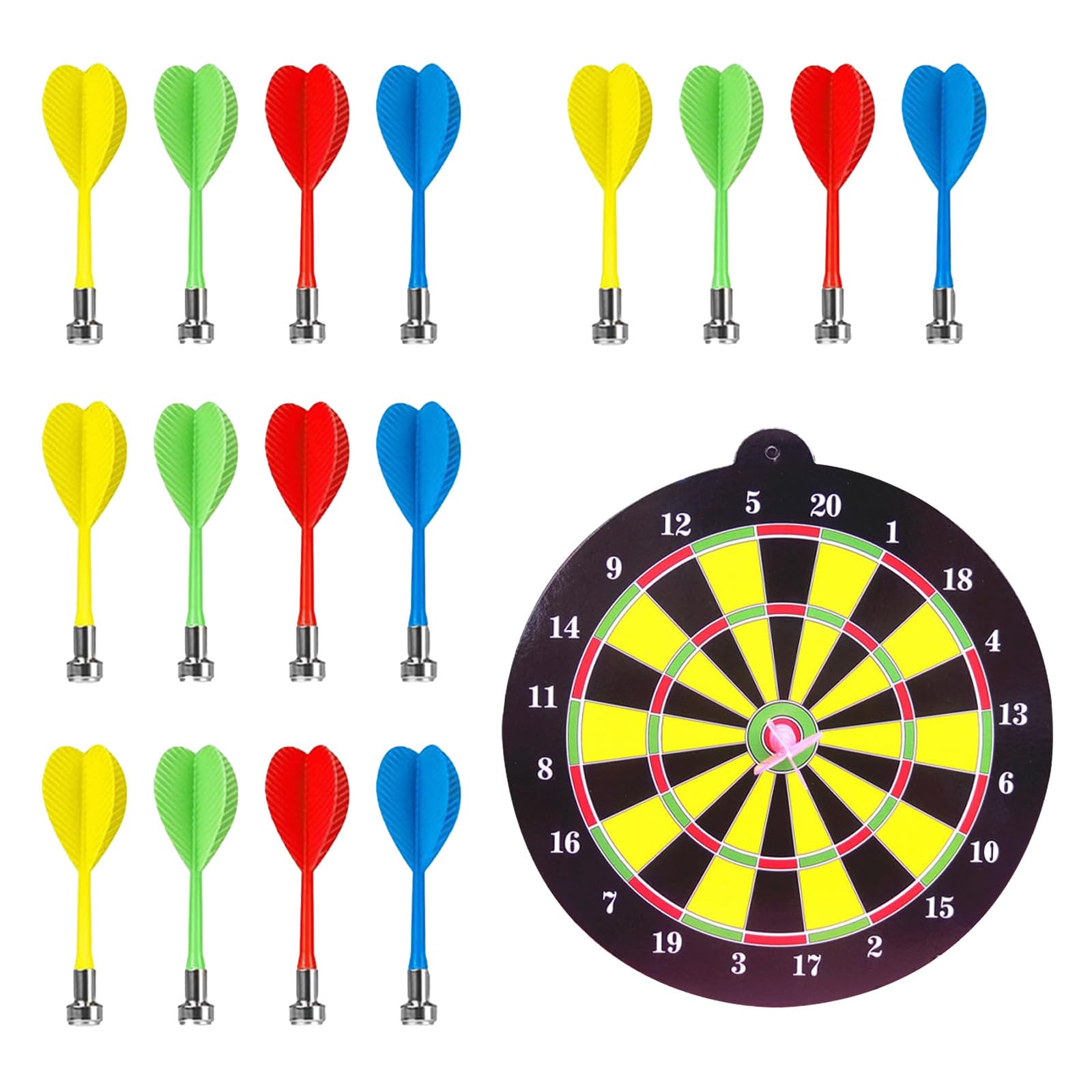 18 Pcs Darts, Dart Board, Portable Replaceable Dart Board Set Easy to Install Friendly Parlor Game Suitable for Family Bar Arcade