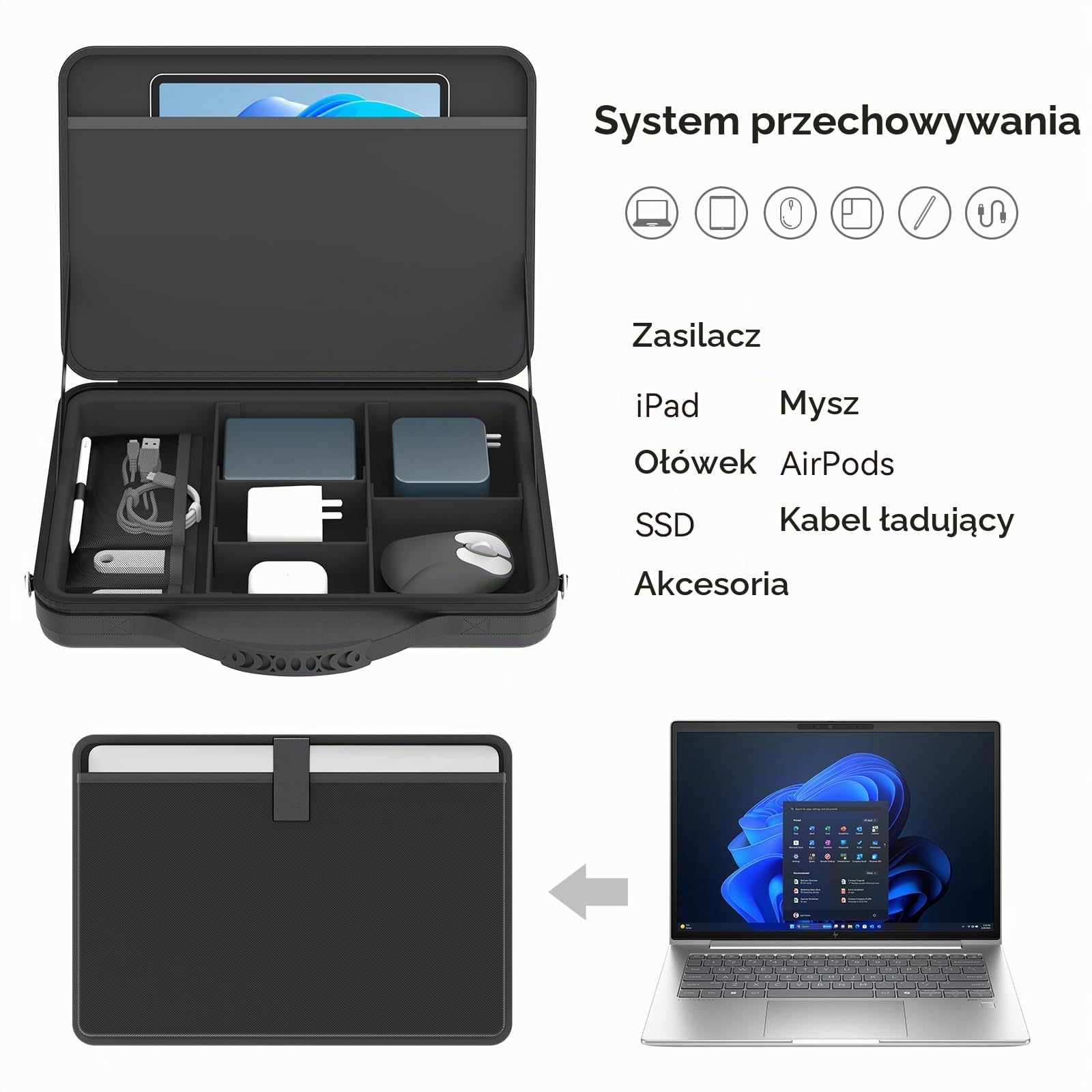 Smatree Twarde etui na ramię na laptopa 11,6-14 cali HP OmniBook X 14 2025