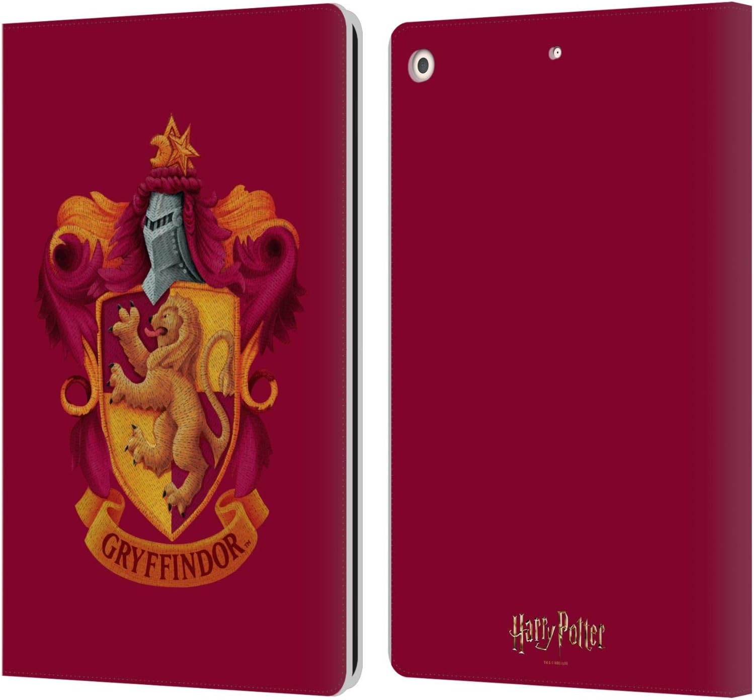 Head Case Designs Officially Licensed Harry Potter Gryffindor Crest Chamber of Secrets I Leather Wallet Case Compatible with Apple iPad 10.2 2019/2020/2021