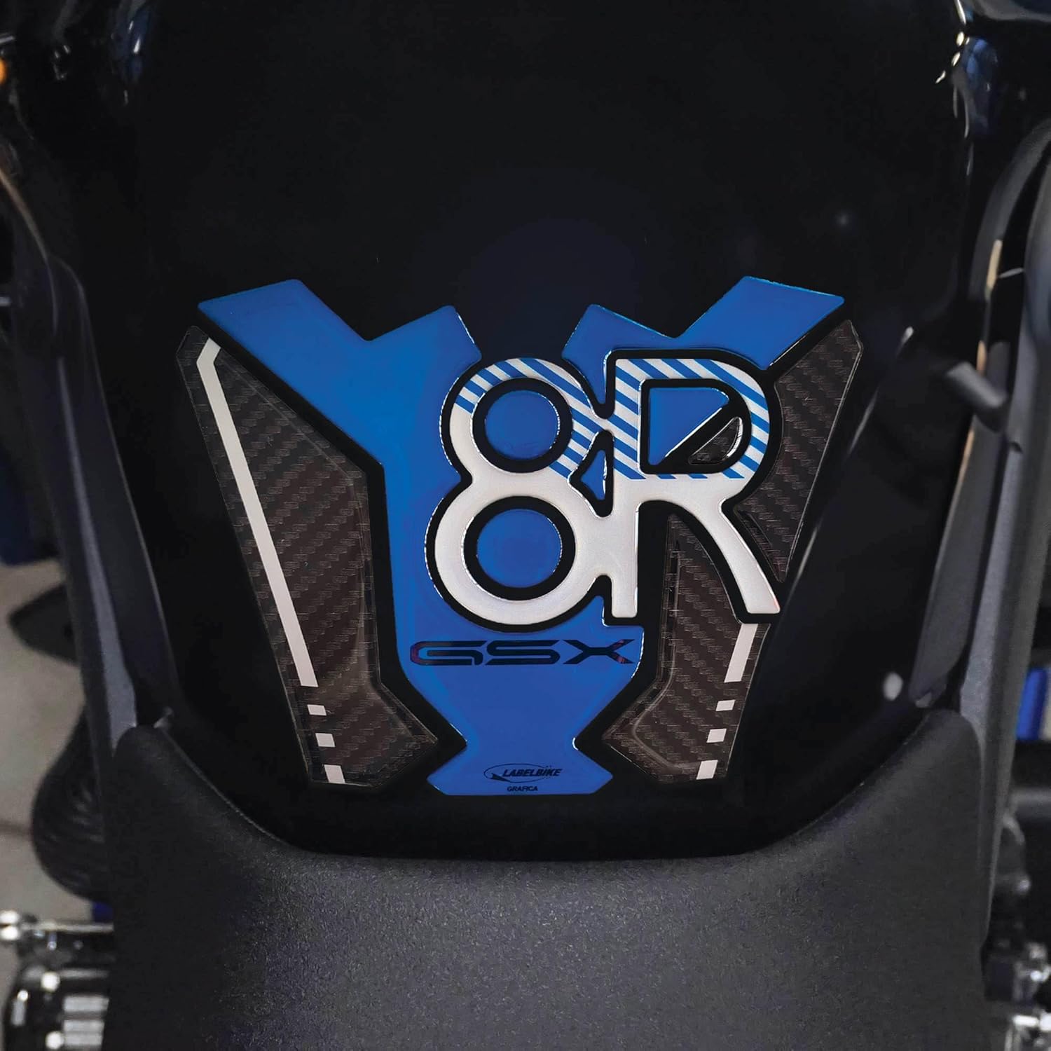 labelbike - 3D Tank Pad Gel Resin Sticker for Motorcycle Tank Pad Decoration and Protection Compatible with Suzuki GSX-8R