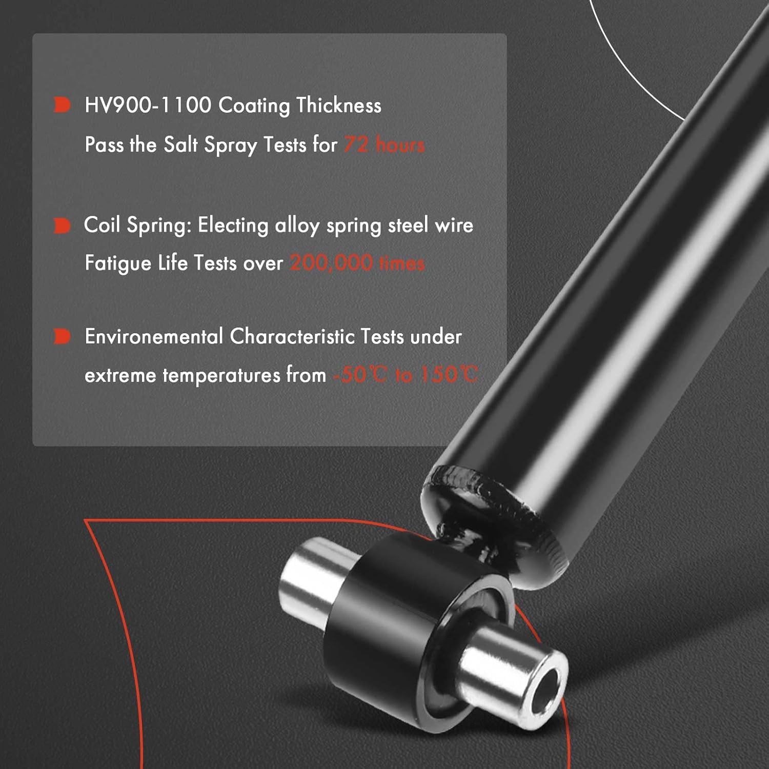 A-Premium Rear Pair (2) Shock Absorber Compatible with Honda Pilot 2009 2010 2011 2012 2013 2014 2015, Driver and Passenger Side