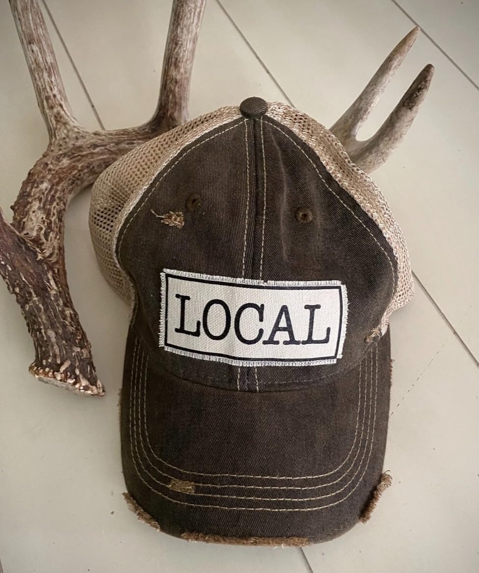 VINTAGE LIFE Distressed Baseball Caps Funny Trucker Hats with Sayings, Unisex (Local (Black))
