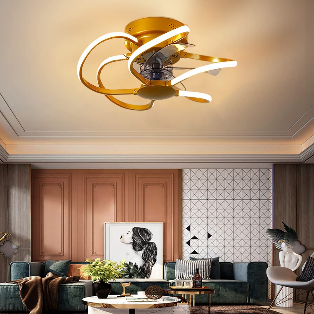 Ventilateurs de plafond réversibles Myyingbin pour ajuster la température de la chambre