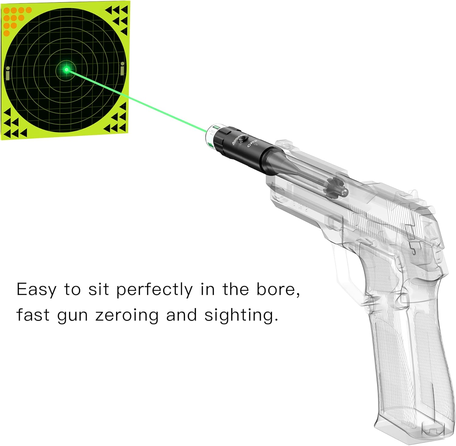 Tyseam Laser BoreSighter Bore Sight kit Multiple Caliber, Laser Sight with Button Switch for .177 to .12GA Caliber Rifles Handgun and Scopes with 2 Sets of Batteries