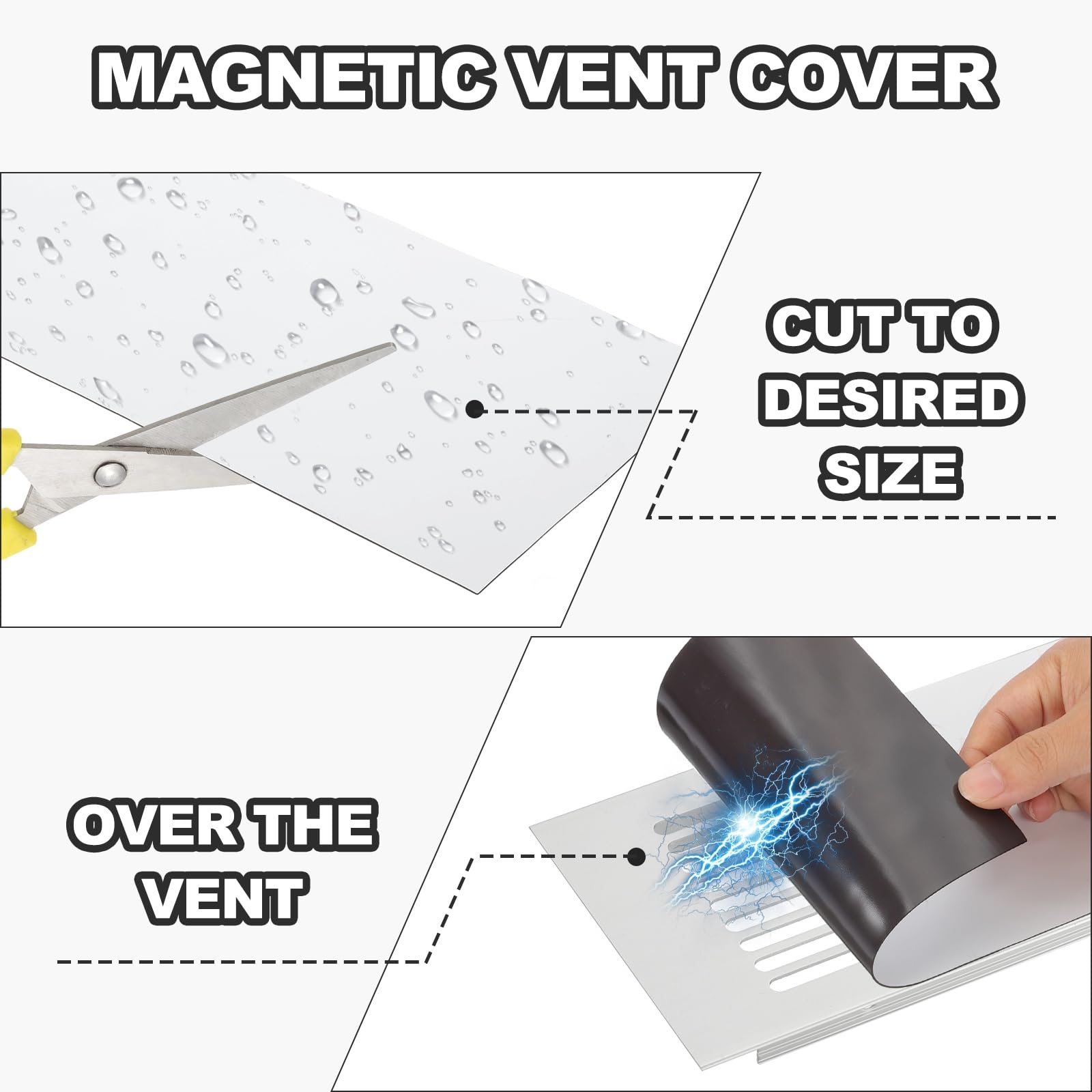 PATIKIL 350 X 350 Mm Magnetische Lüftungsabdeckung 4 Stück Grund Wand Luftgitterabdeckung Magnetische Lüftungsblocker Für Zuhause Wohnmobil Klimaanlage Kamin Heizung Weiß