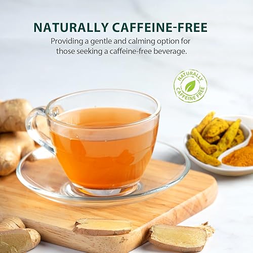 Miniatura 4 de Soeos Té Rooibos, jengibre y cúrcuma, té de hierbas, té de hierbas naturalmente dulce, té sin cafeína, paquete de 5, 20 bolsas de té cada uno.