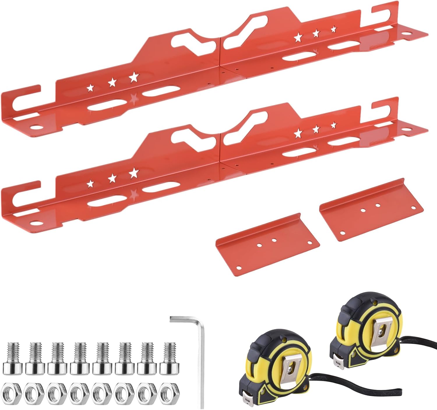 Wheel Alignment Tools 2 Measuring Tapes Automotive Toe Alignment Stainless Steel Car Kit Home Use (Orange)