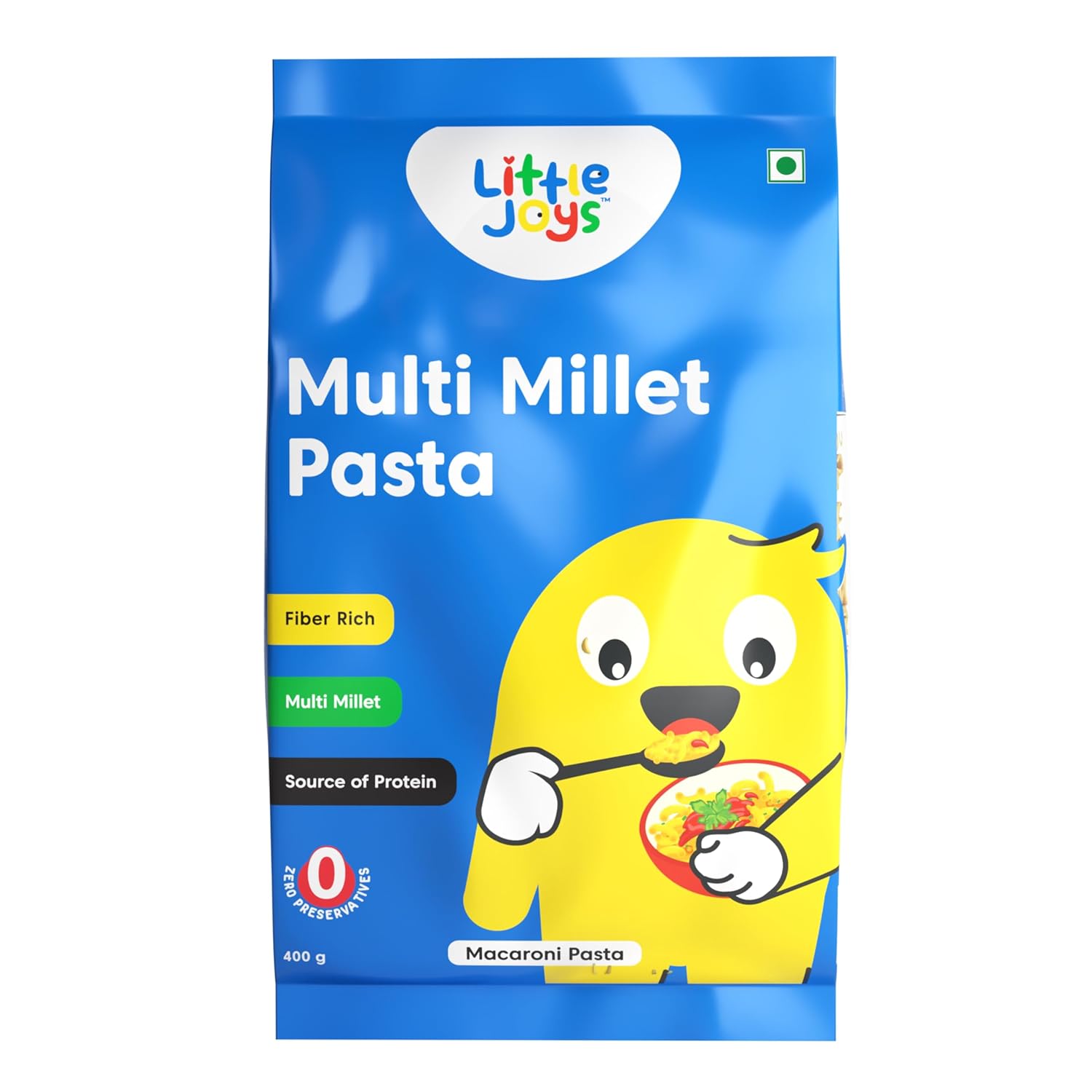 Little Joys No Maida Multi Millet Macaroni Pasta | Zero Trans Fat & 100% Multi Millet | Healthy Pasta made with Moong, Jowar, Wheat, and Bajra | Provides Plenty of Fiber, Vitamin B, and Protein | 400 g Little Joys No Maida Multi Millet Macaroni Pasta | Zero Trans Fat & 100% Multi Millet | Healthy Pasta made with Moong, Jowar, Wheat, and Bajra | Provides Plenty of Fiber, Vitamin B, and Protein | 400 g