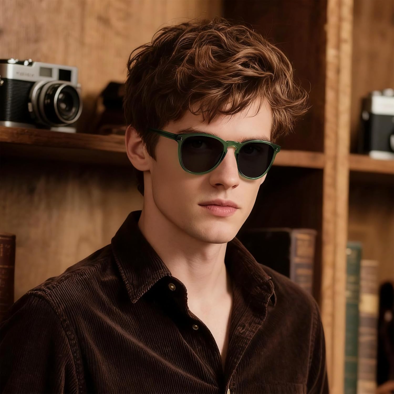 CARFIA Acetate Polarized Sunglasses for Men Trendy Retro Sun Glasses CA2307