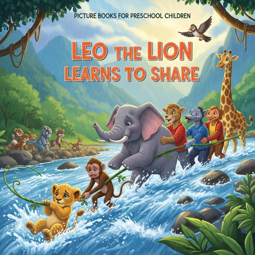 Picture Books for Preschool Children: Leo the Lion Learns to Share: A Heartwarming Story About Sharing, Kindness & Friendship | Includes Fun Activities, Coloring & Games