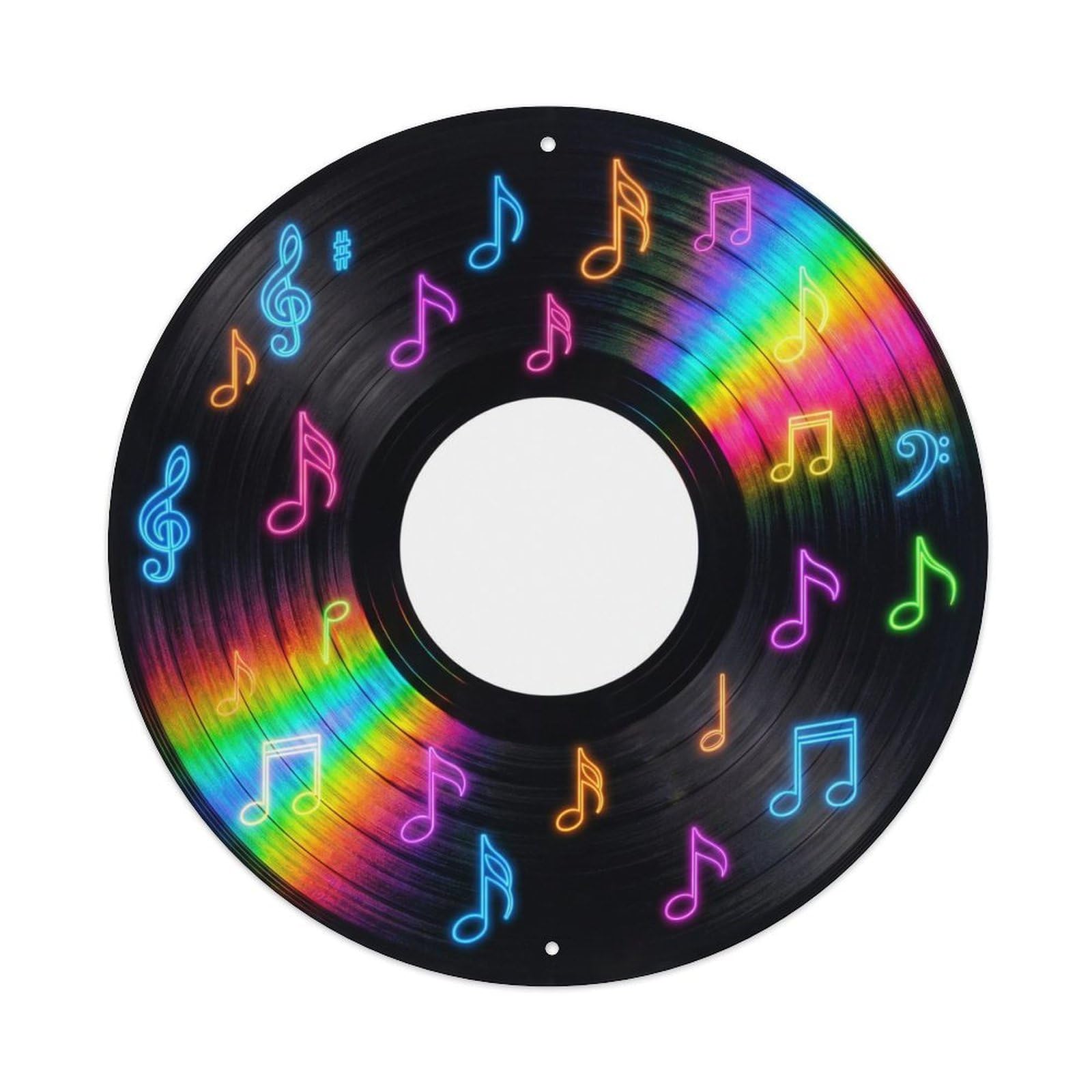 Colorful Music Vinyl Records Contrast Rainbow Light Metal Tin Sign