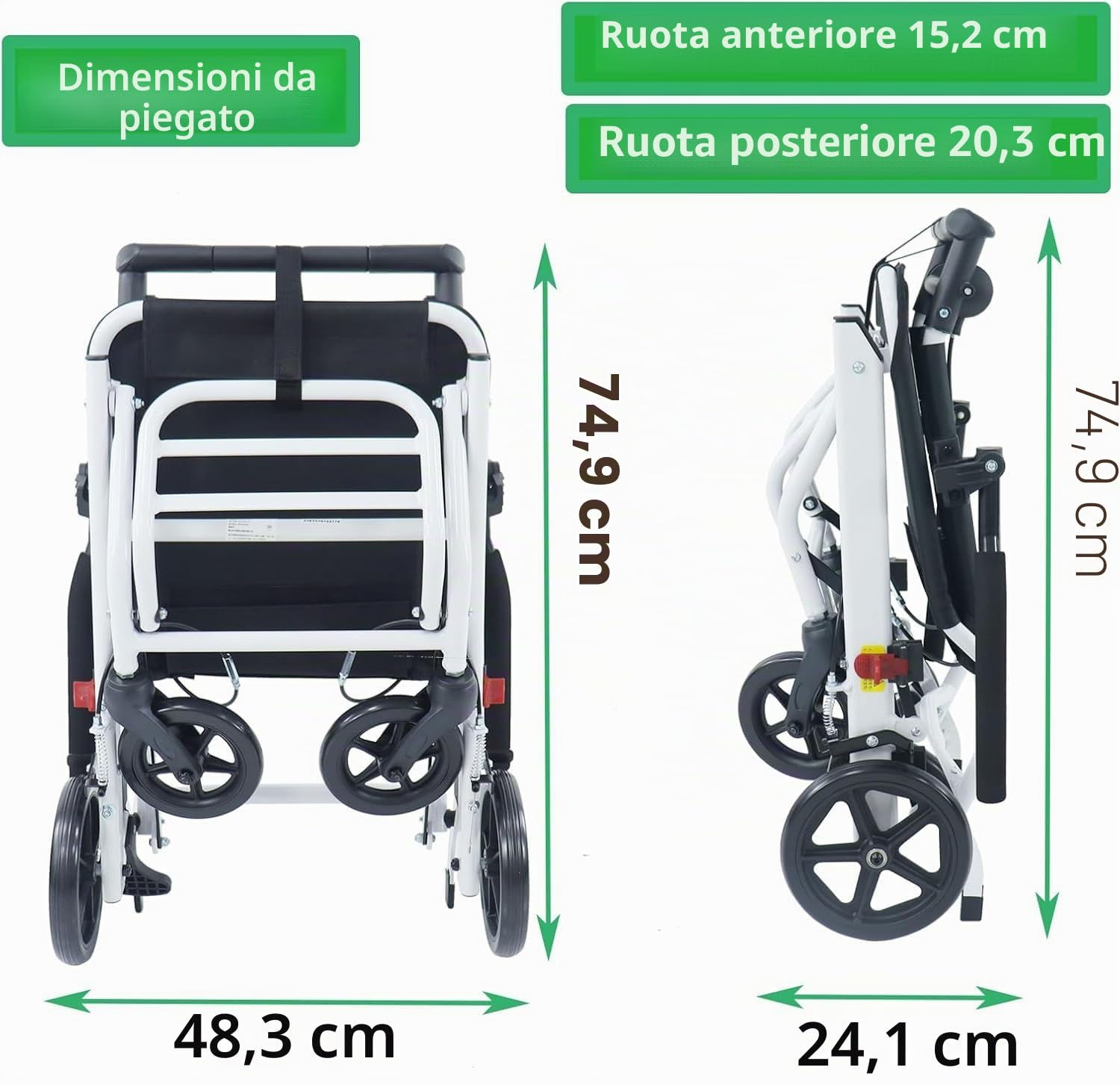 Sedia a rotelle pieghevole da viaggio, sedia a rotelle leggera, super leggera, pieghevole, per viaggi di transito, aiuto per la mobilità, sedia da viaggio con poggiapiedi, sedie a rotelle pieghevoli