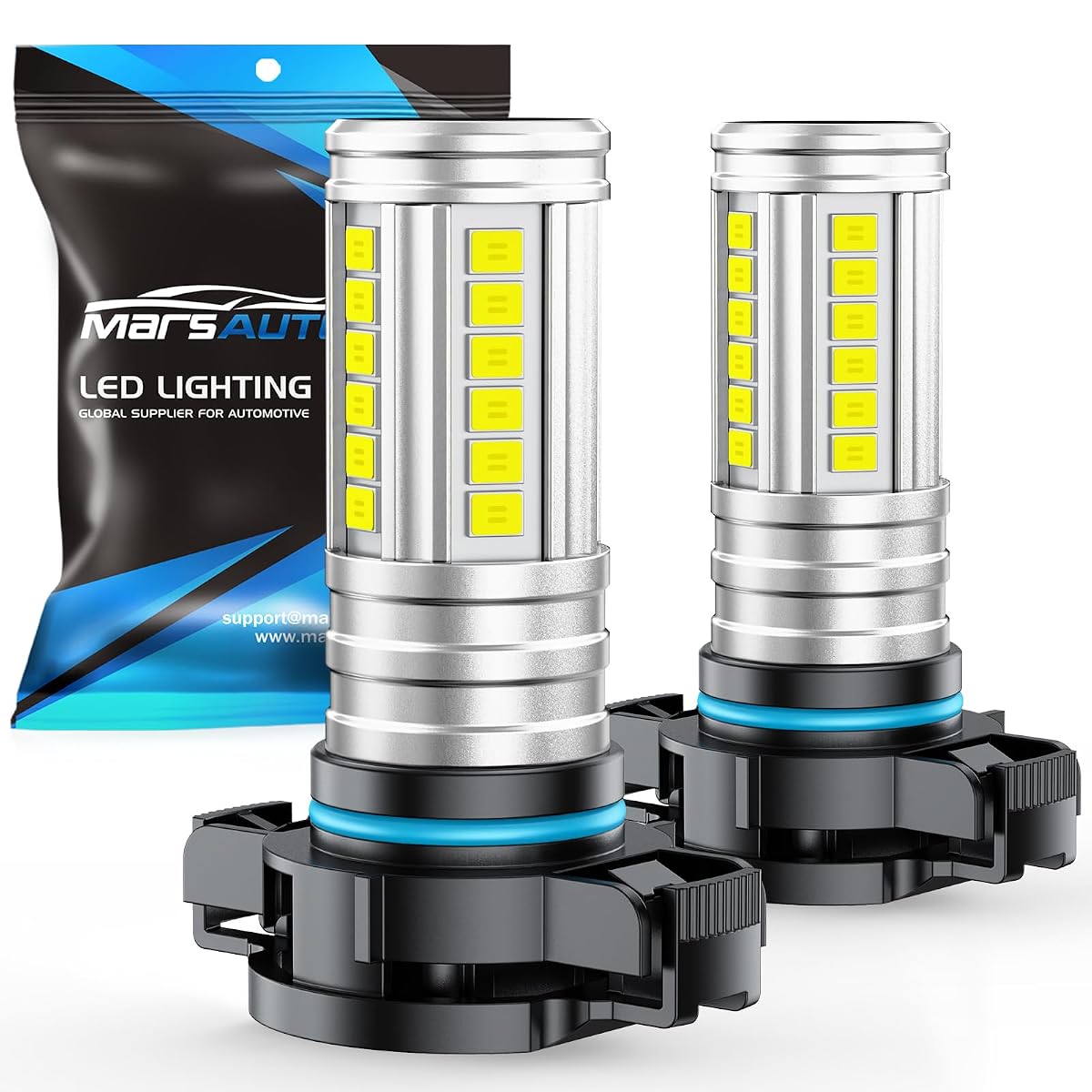 Marsauto LED Fog Light Bulbs, 12,000LM, 6500K, 360° Illumination,
