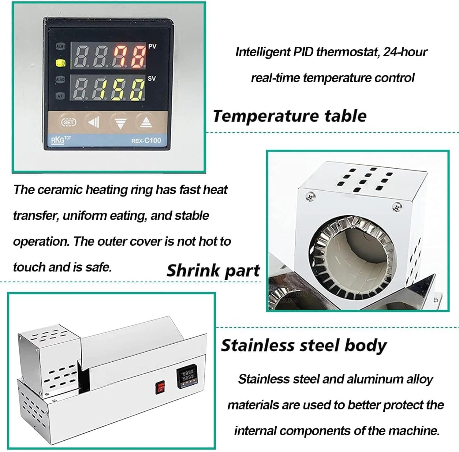 Termoretráctil, sellador eléctrico de cápsulas con pantalla digital, calefacción de cerámica, para botellas de vino de menos de 80 mm