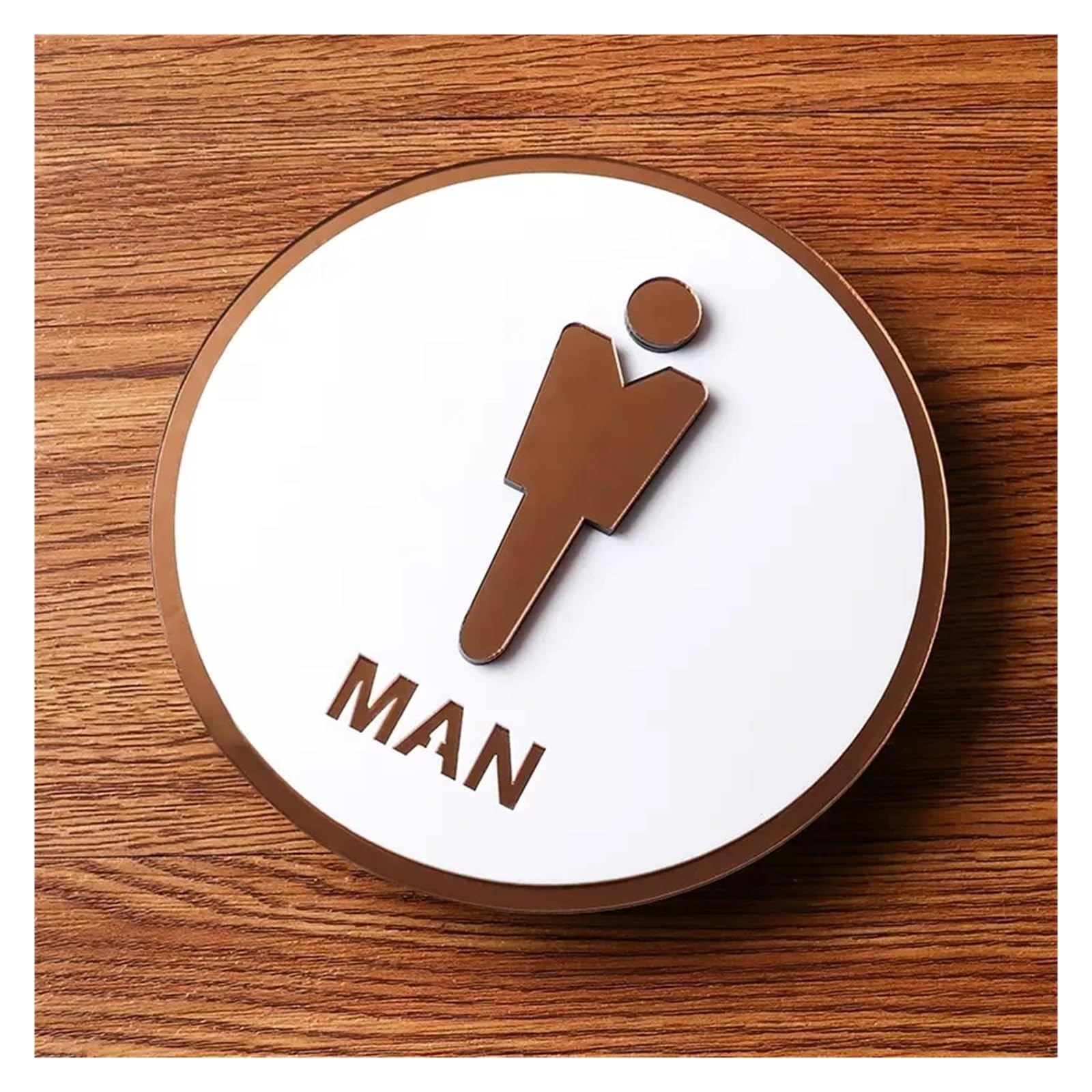 Hollow Out Bathroom Signage Restroom Men and Women Toilet WC Reminder Sign for Home and Office(D,20x20cm)