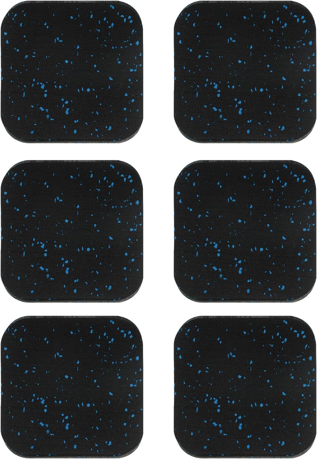 PATIKIL Treadmill Mat, 6 Pcs Exercise Equipment Mat Noise Reduction for Floor Protection, Washing Machine Pads, Anti Vibration Rubber Mats for Bike, Black/Blue