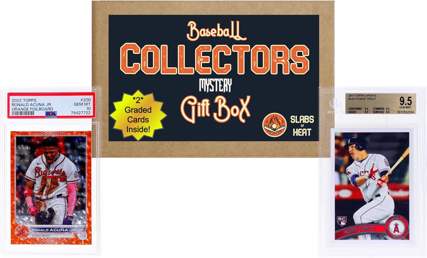 Graded Baseball Cards Value Pack & Gift Set│Contains 2 Graded Baseball Cards with