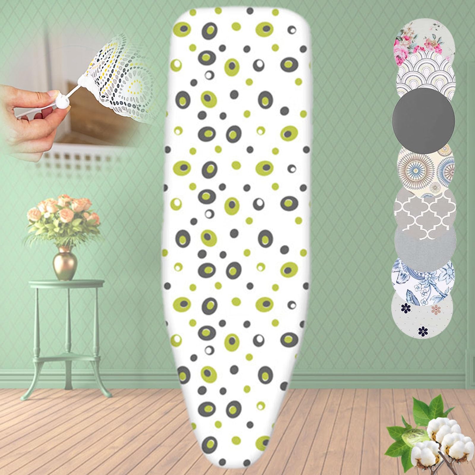 Funda para tabla de planchar resistente, 128 x 40 cm, funda acolchada de repuesto con cordón ajustable, diseño de resorte duradero, ideal para mesas de planchar de 132 x 51 cm