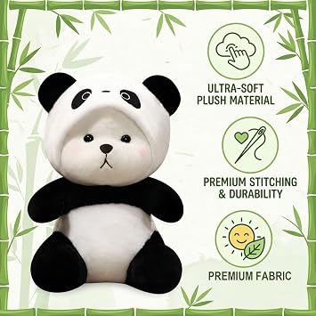 Bear Stuffed Animal, Cute Plush for Emotional Support and Decorative Use, Soft Stuffed Animal with Removable Hat, Emotional Support Plush for Gifting and Home Decor