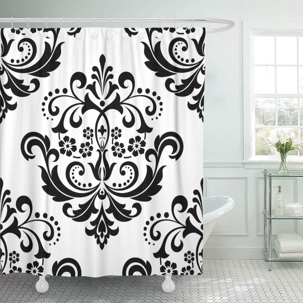 Black White Curtains Damask Curtains & Drapes 2023
