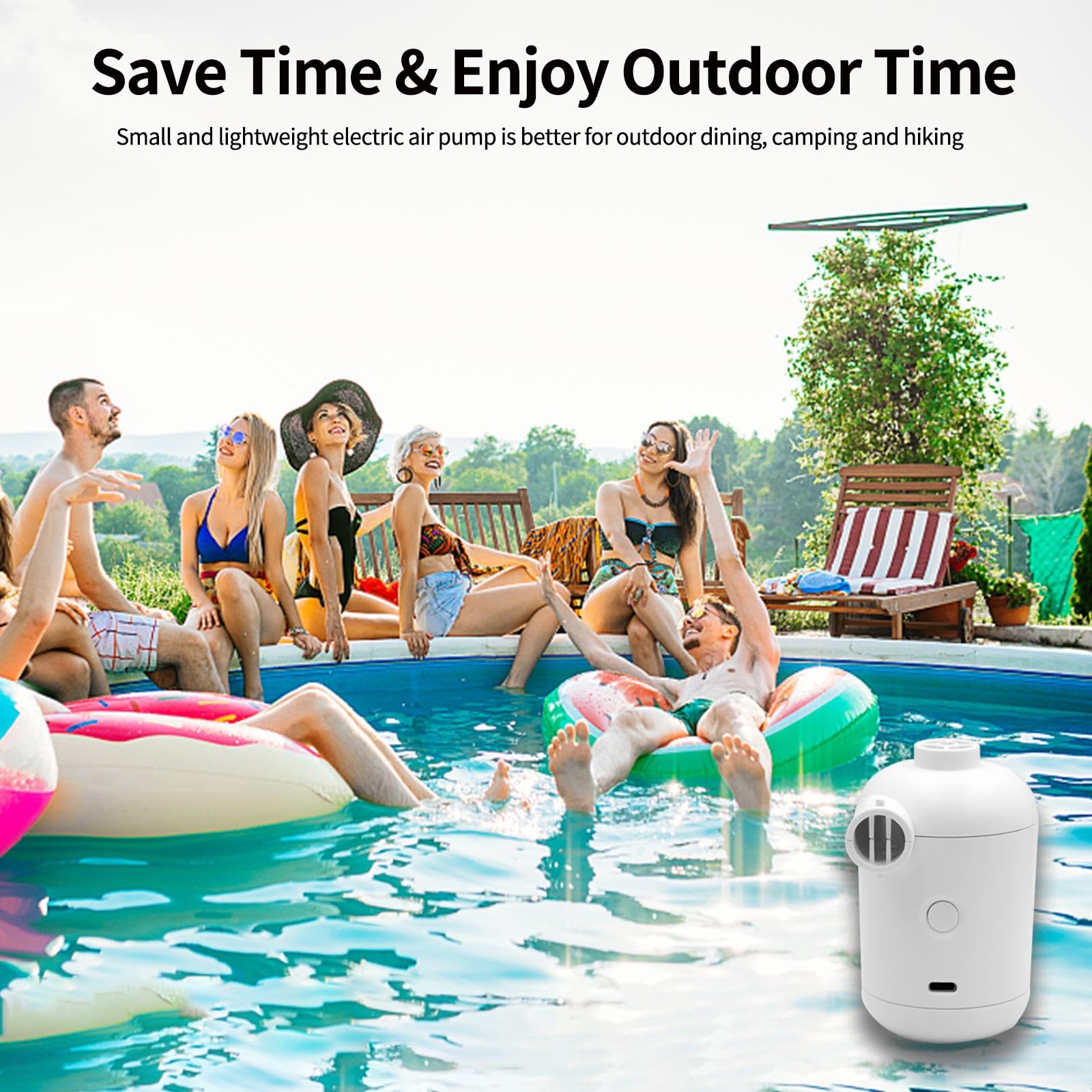 3T6B Electric Mini Air Pump for Inflatables, Rechargeable Air Mattress Pump, Quick-Fill Inflate & Deflate Portable Air Pump for Outdoor Camping, Air Mattress Beds, Swimming Ring Pool Toys : Home &