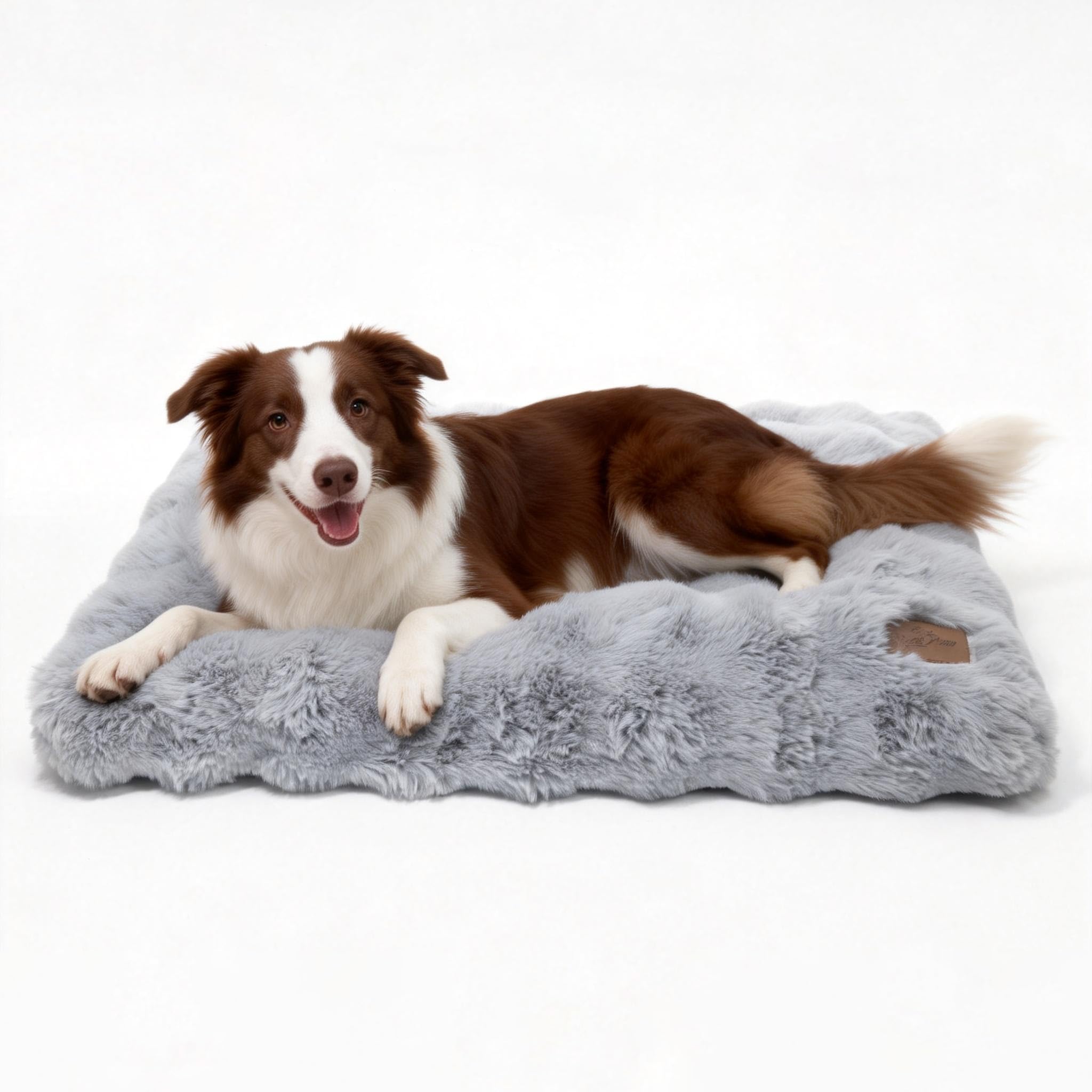 BingoPaw Cama para Perro Grande 90x60x10cm Camas Perros Grandes Colchon Cojín Perro Grande, Colchoneta Lavable a Máquina, Fondo Antideslizante Dog Bed, Gris
